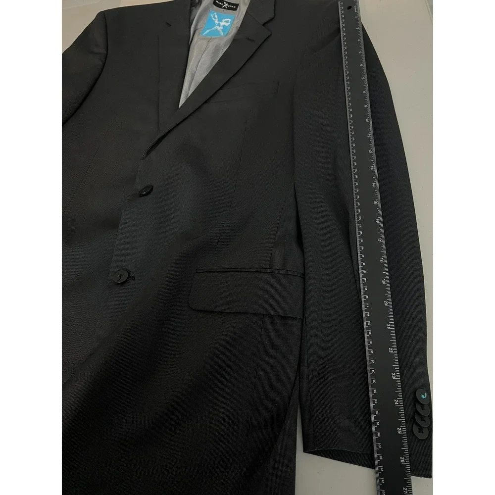 Marc Ecko 42L Black Suit Jacket Sport Coat Blazer Formal